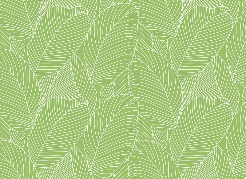 Rainforest Leaves Green Vinyl Oilcloth Tablecloth