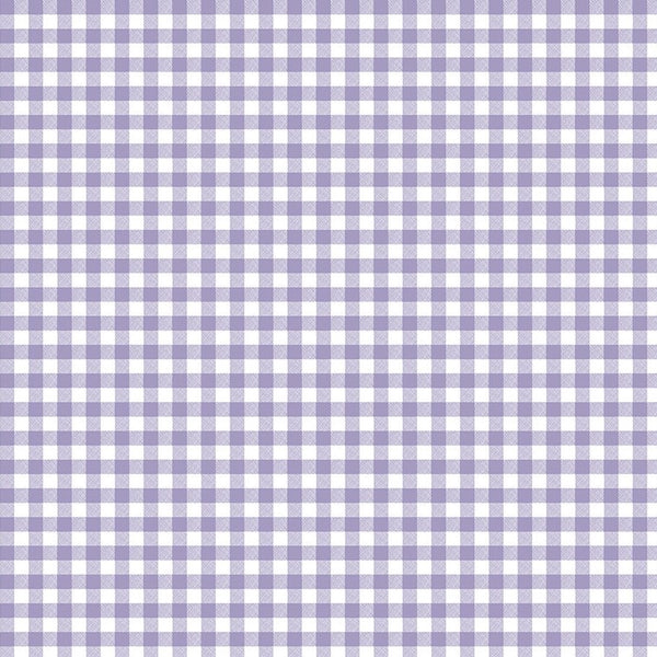 Lilac Gingham Small Vinyl Oilcloth Tablecloth