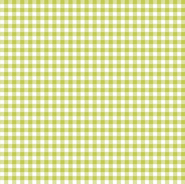 Small Lime Green Gingham Vinyl Oilcloth Tablecloth