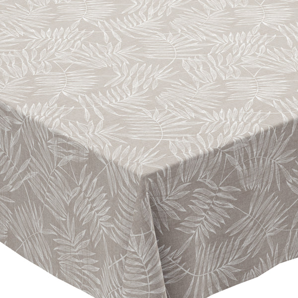 Olivia Taupe  PVC Vinyl Wipe Clean Tablecloth-Few Creases-120cm x 140cm