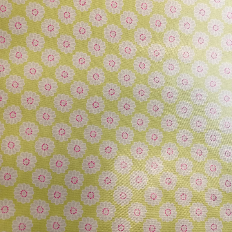 Daisy Lime Green Oilcloth Tablecloth by Clarke and Clarke