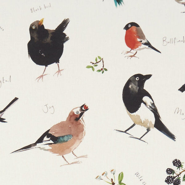 Bird Watch Cream Oilcloth Tablecloth by Clarke and Clarke