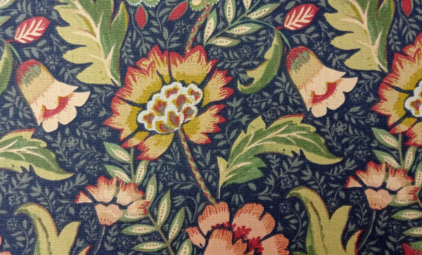 Chester Navy Blue Floral Oilcloth Tablecloth by Prestigious Textiles
