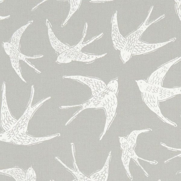 Clarke and Clarke Fly Away Grey Oilcloth Tablecloth