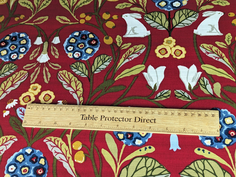 Clarke and Clarke Forester Rouge Oilcloth Tablecloth