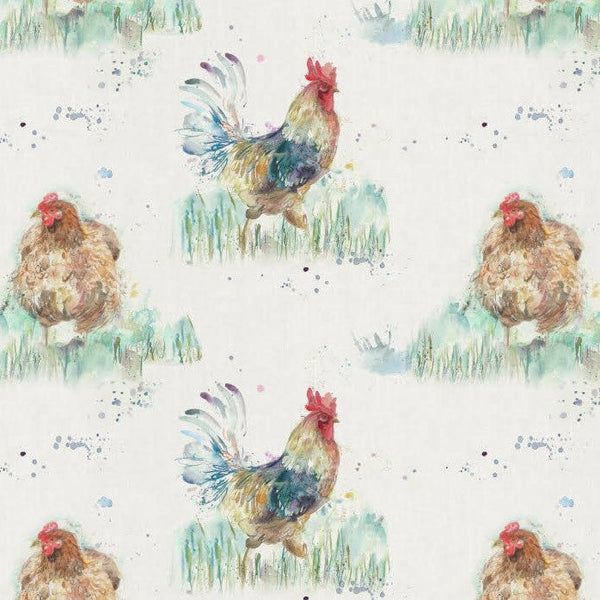 Cluck Chicken Linen Voyage Oilcloth Tablecloth