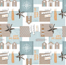 Seaside Escape Duckegg PVC Vinyl Oilcloth Tablecloth