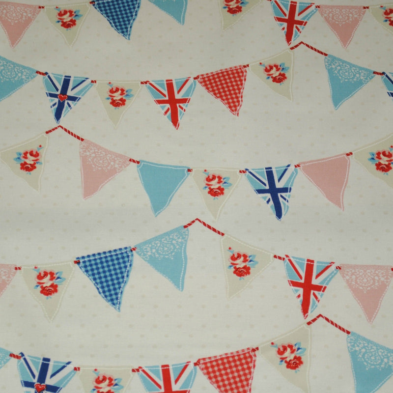 Fryetts Bunting Flags Blue Oilcloth Tablecloth