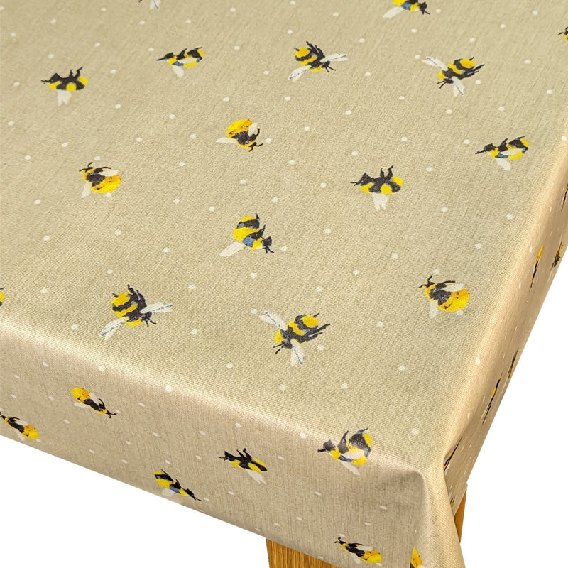 Fryetts Honey Bees Beige Oilcloth Tablecloth