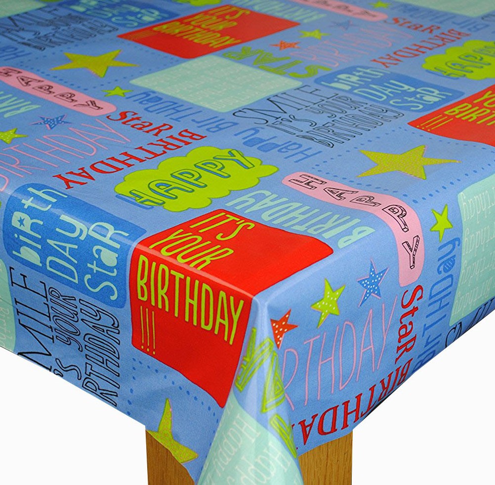 Happy Birthday Oilcloth Tablecloth