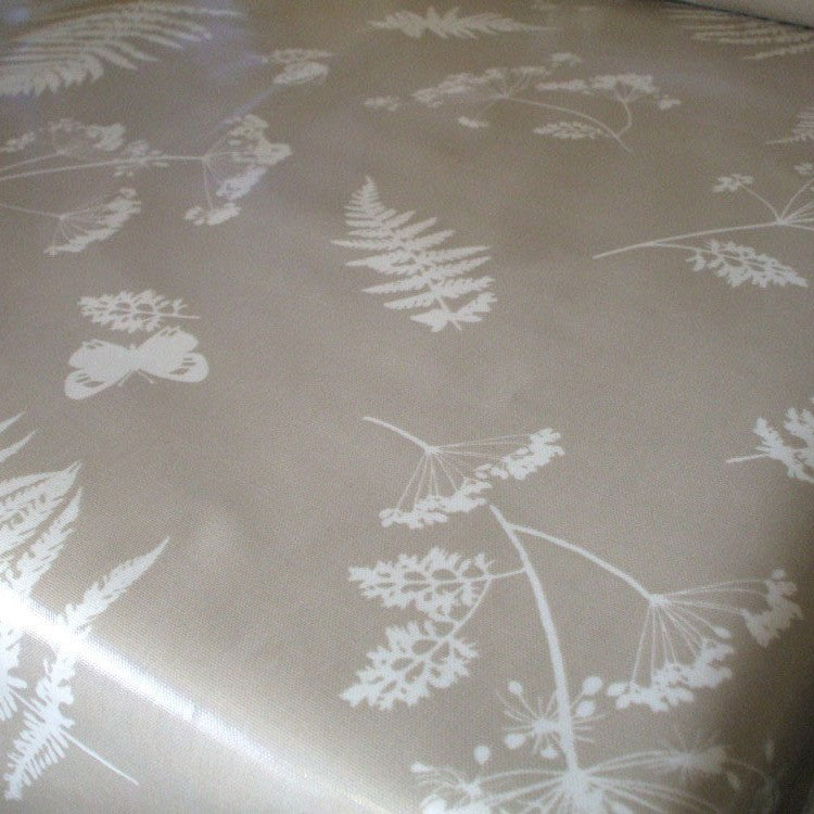 Moorland Taupe Oilcloth Tablecloth