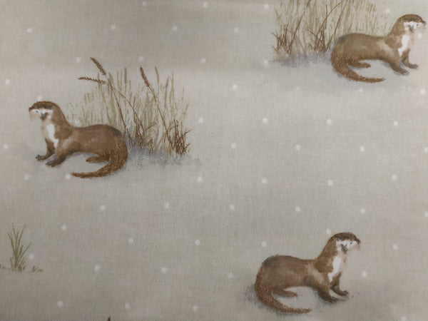 Otter Natural Cotton Oilcloth Tablecloth