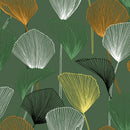 Modern Gingko Leaves Green PVC Vinyl Oilcloth Tablecloth