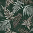 Fern Leaves Forest Green PVC Vinyl Oilcloth Tablecloth