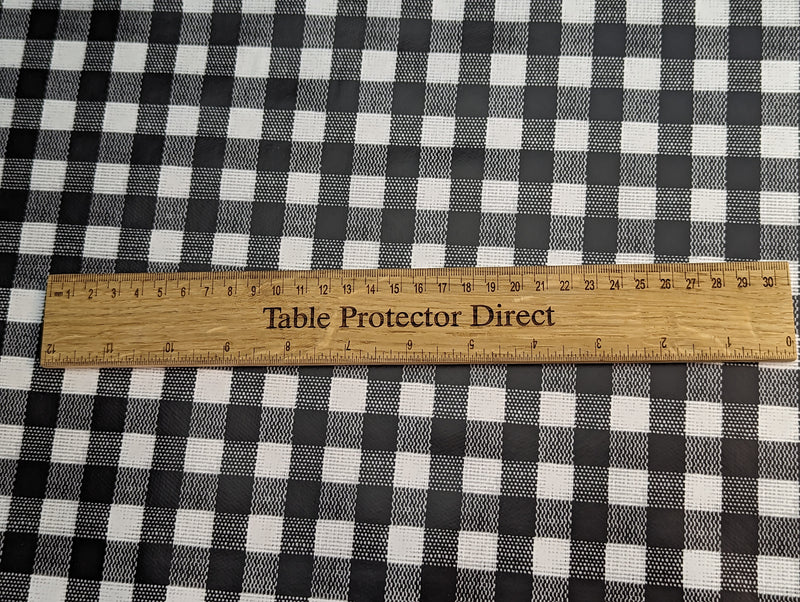 Bistro Check Black Vinyl Oilcloth Tablecloth