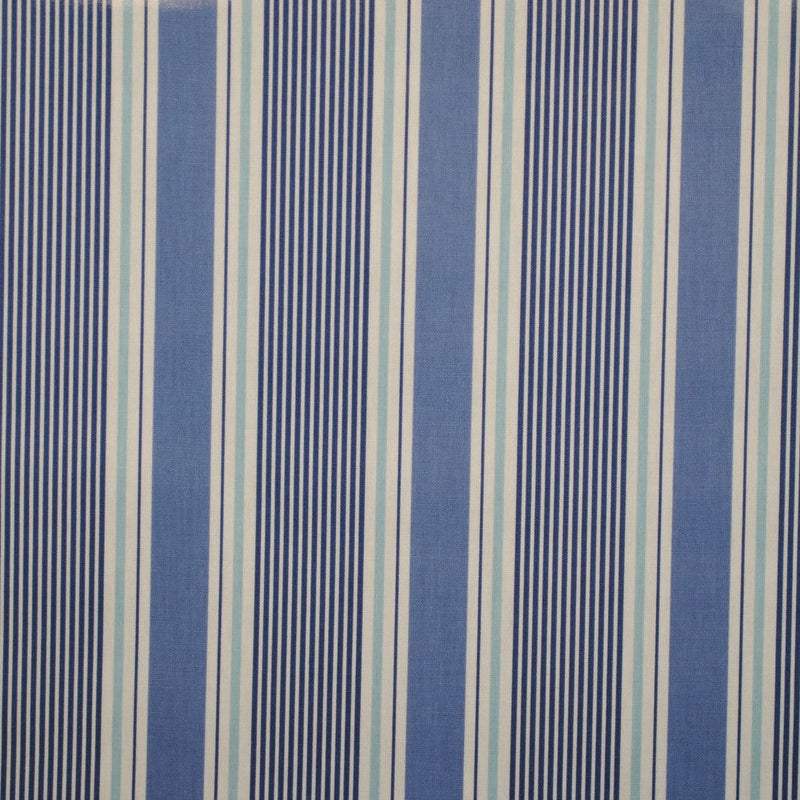 Sail Stripe Blue Cloud Oilcloth Tablecloth by Clarke and Clarke