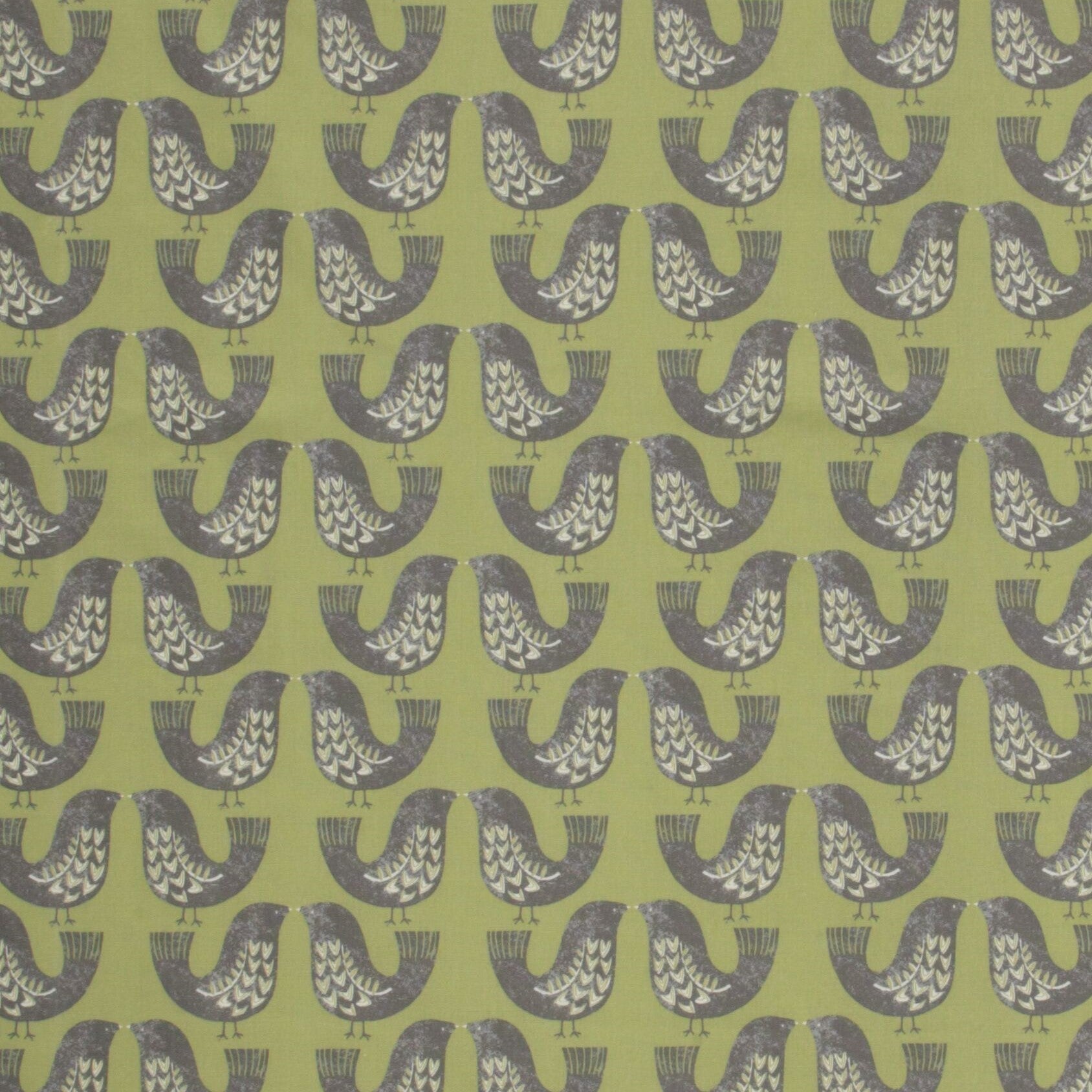 Scandi Birds Kiwi Oilcloth PVC Tablecloths & Vinyl Tablecloths