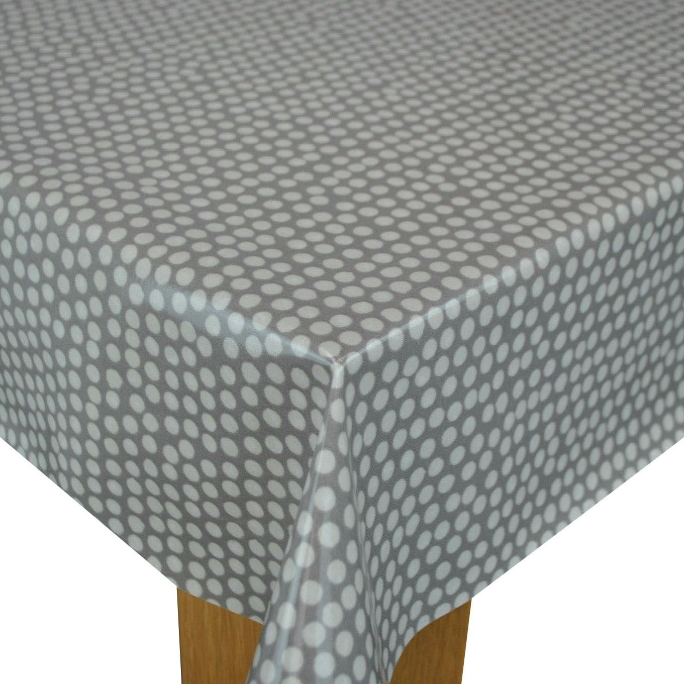 Spotty Grey Oilcloth PVC Tablecloths & Vinyl Tablecloths