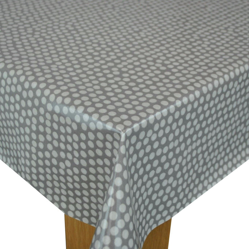 Spotty Grey Oilcloth Tablecloth