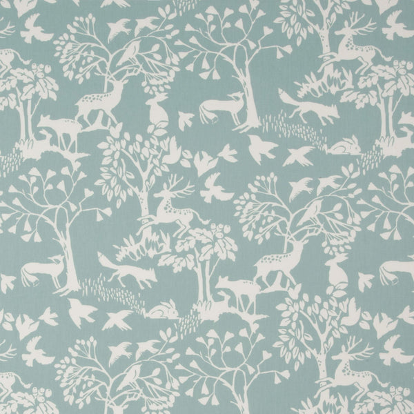 Vilda Woodland Ice Blue Oilcloth Tablecloth by Clarke and Clarke