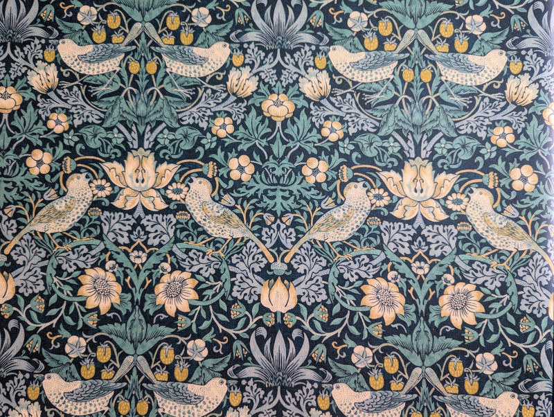 William Morris Strawberry Thief Teal Oilcloth Tablecloth