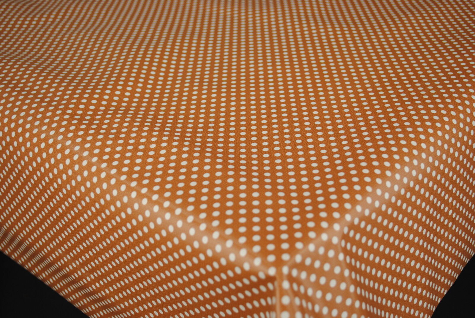 Almond Brown Mini Polka Dot PVC Vinyl Tablecloth 20 Metres