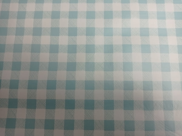 Duckegg Small Gingham Check 12mm Squares Vinyl Oilcloth Tablecloth
