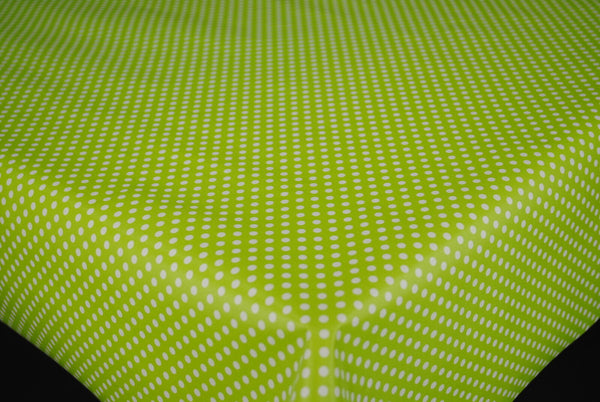 Lime Green Mini Polka Dot PVC Vinyl Tablecloth 20 Metres