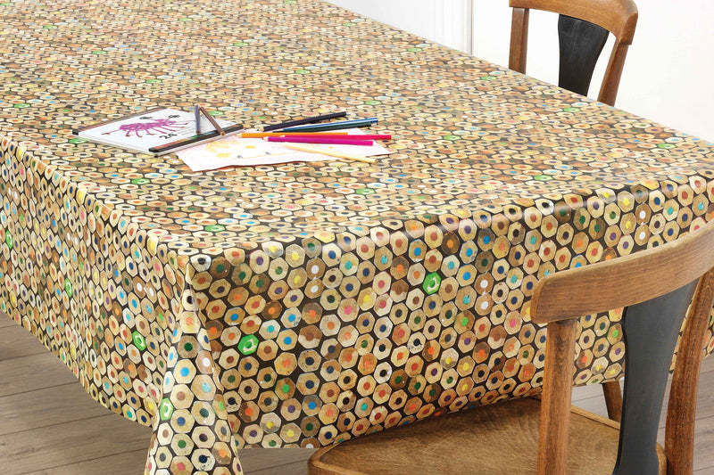 Crayon Collection Vinyl Oilcloth Tablecloth