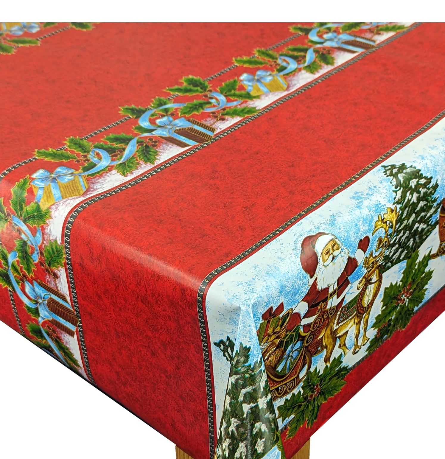 Santa's Christmas Gifts PVC Vinyl Tablecloth 20 Metres Home Table