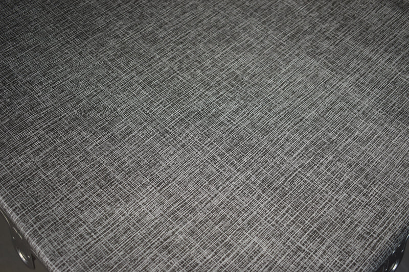 Black and Silver Modern Linen Look Vinyl Oilcloth Tablecloth