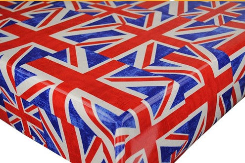 Union Jack Flag Oilcloth Tablecloth 140cm x 132cm - Warehouse Clearance