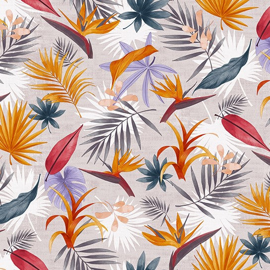 Bird of Paradise Orange Multi Vinyl Oilcloth Tablecloth