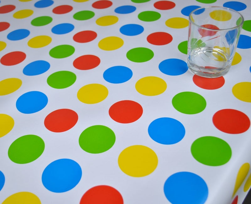 Bright Spots Multi Vinyl Oilcloth Tablecloth