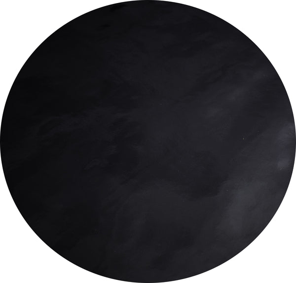 Round Wipe Clean Tablecloth Vinyl PVC 140cm Plain Black