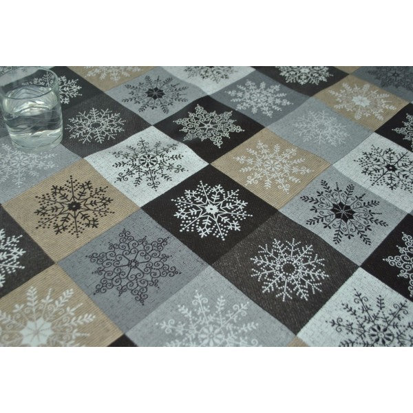 Square Wipe Clean Tablecloth Vinyl PVC 140cm x 140cm Crystal Charcoal