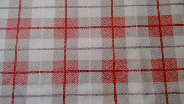 Square Wipe Clean Tablecloth  PVC Oilcloth 132cm x 132cm Tartan Red