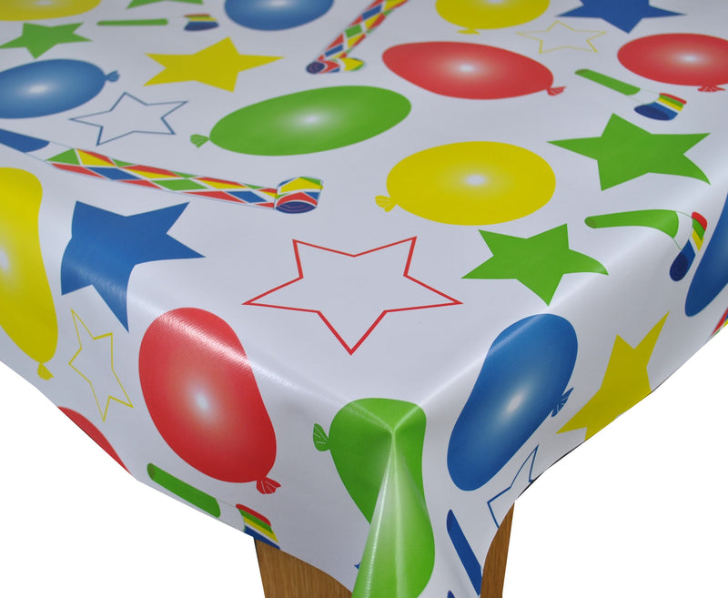 Party Time Balloons Vinyl Oilcloth Tablecloth