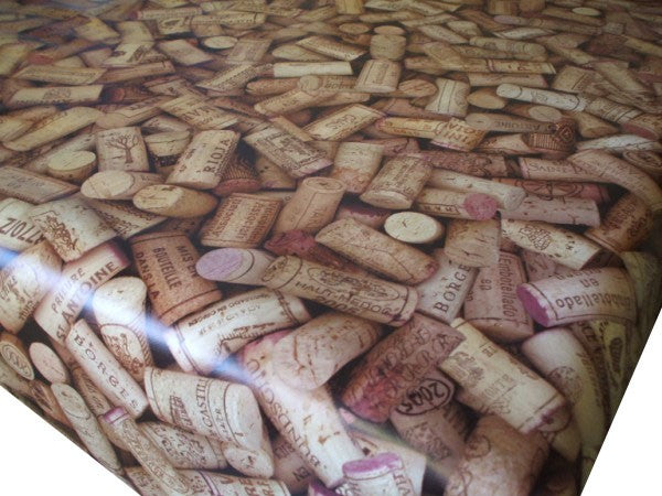 Wine Bottle Corks Vinyl Tablecloth