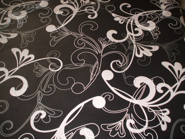 Black Swirl Vinyl Tablecloth