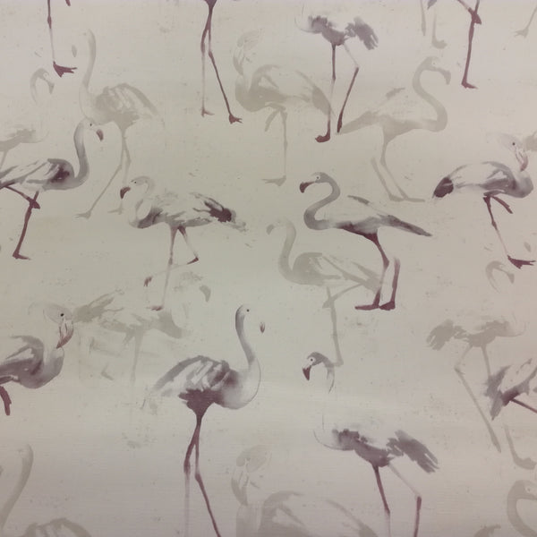 Grey Flamingo Vinyl Oilcloth Tablecloth