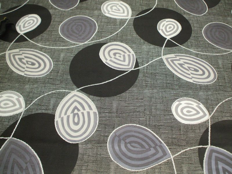 Detroit Charcoal Vinyl Oilcloth Tablecloth
