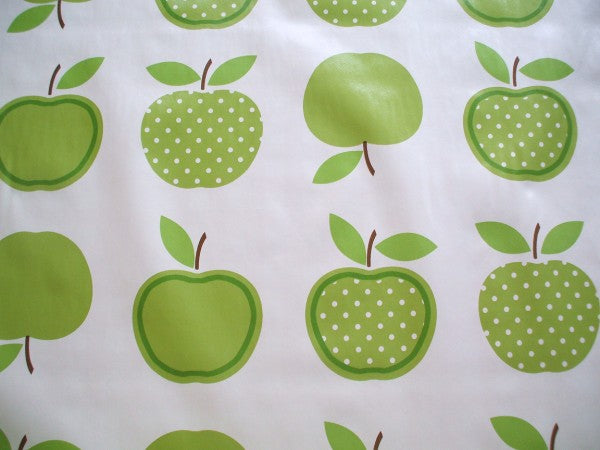 Dotty Green Apples Vinyl Tablecloth