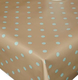 Taupe and Duckegg Dotty PVC Wipe Clean Tablecloth
