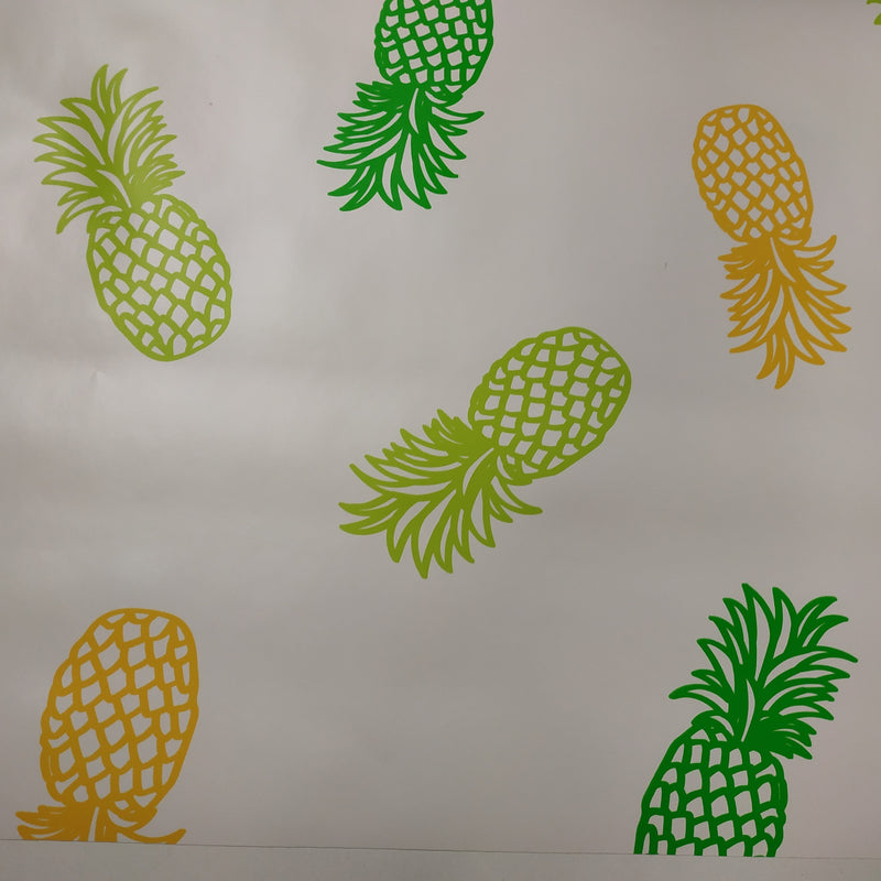 Pineapple Green Multi Vinyl Oilcloth Tablecloth