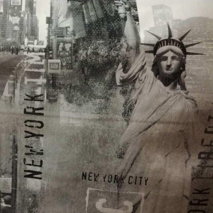 Statue of Liberty New York Mono Vinyl Oilcloth Tablecloth