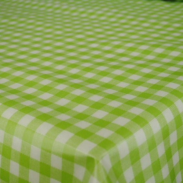 Spring Green Bistro Check Vinyl Oilcloth Tablecloth