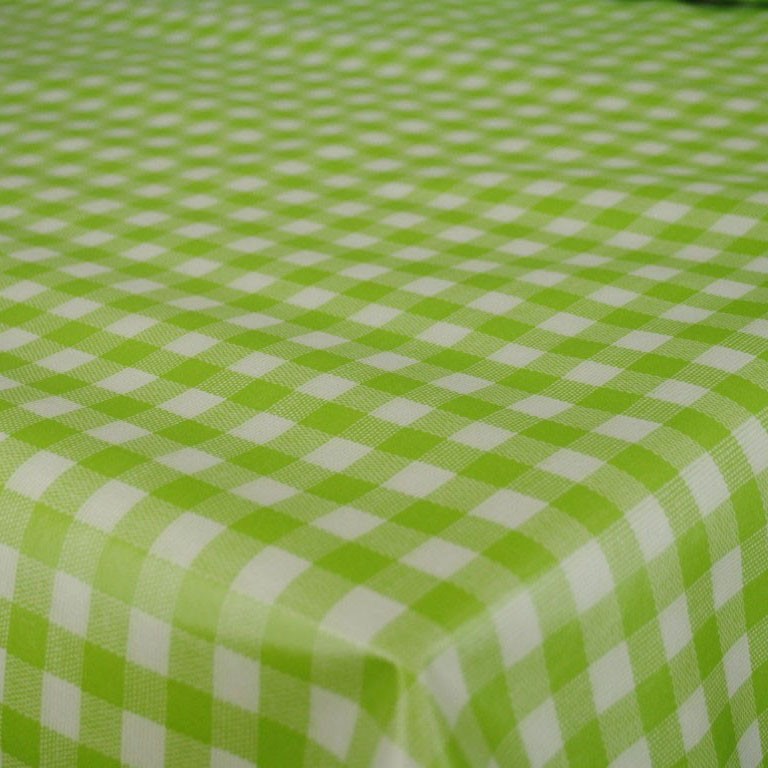 Spring Green Bistro Check Vinyl Oilcloth Tablecloth