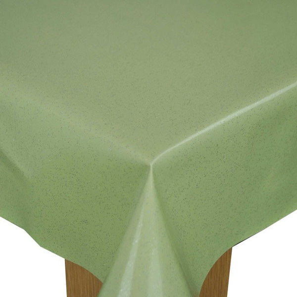 Sage Green Glittery Glitter Vinyl Oilcloth Tablecloth