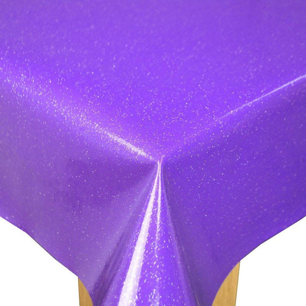 Purple Glittery Glitter Vinyl Oilcloth Tablecloth